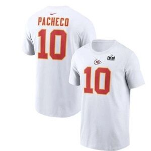 Men’s Isiah Pacheco Nike Kansas City Chiefs Super Bowl LVIII Shirt White Size XL